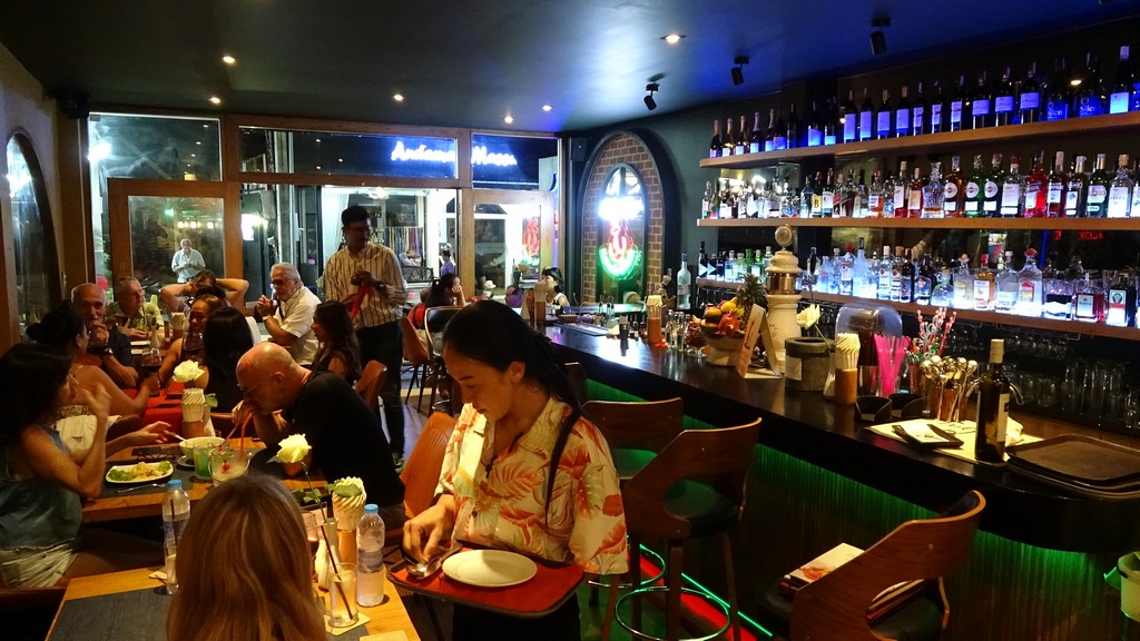 Inside dining (air-conditioned) at Little Lillo Restaurant, Wine & Bar on Kamala Beach Road, Phuket