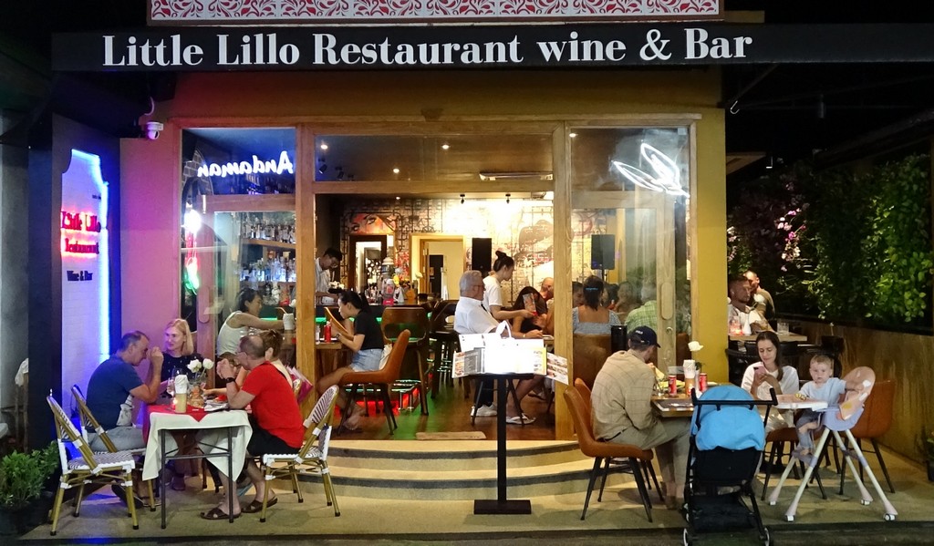 Front of Little Lillo Restaurant, Wine & Bar on Kamala Beach Road, Phuket